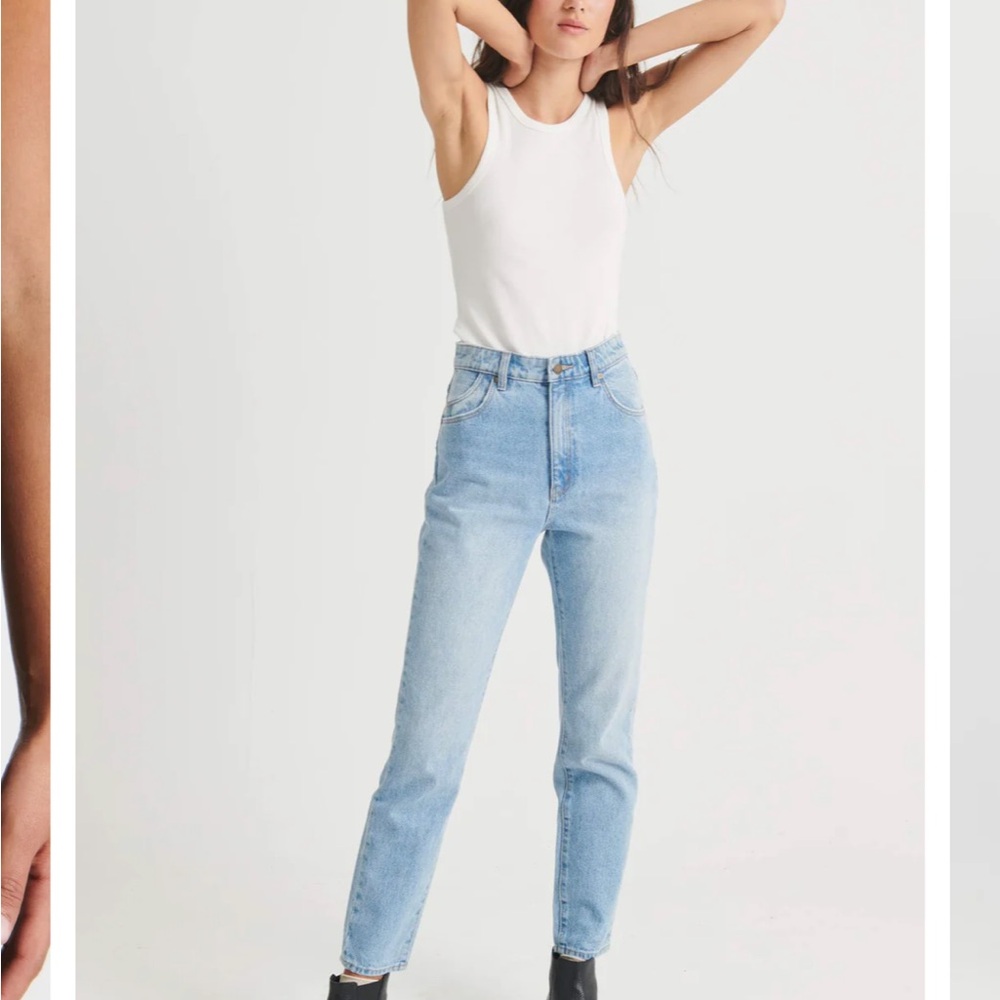 Rolla’s high rise slim duster jeans